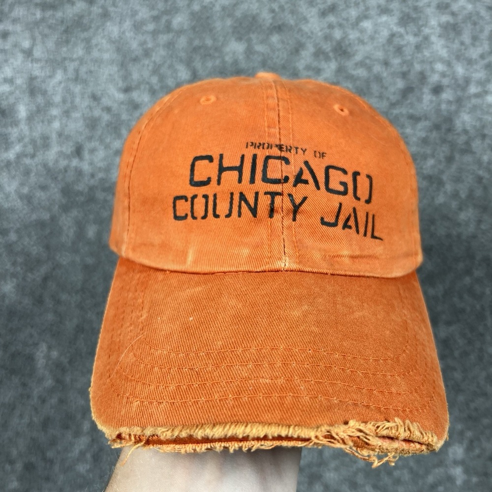 Vintage Property Of Chicago County Jail Faded Distressed Hat Baseball Cap 90s